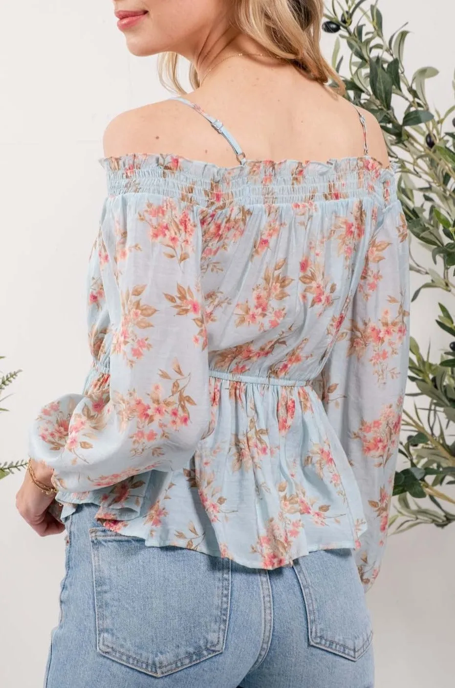 Floral Cold Shoulder Top