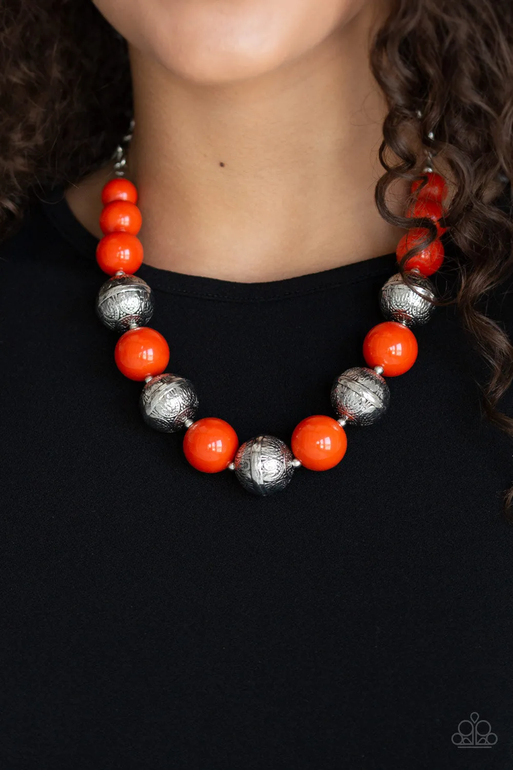 Floral Fusion - Orange Paparazzi Necklace