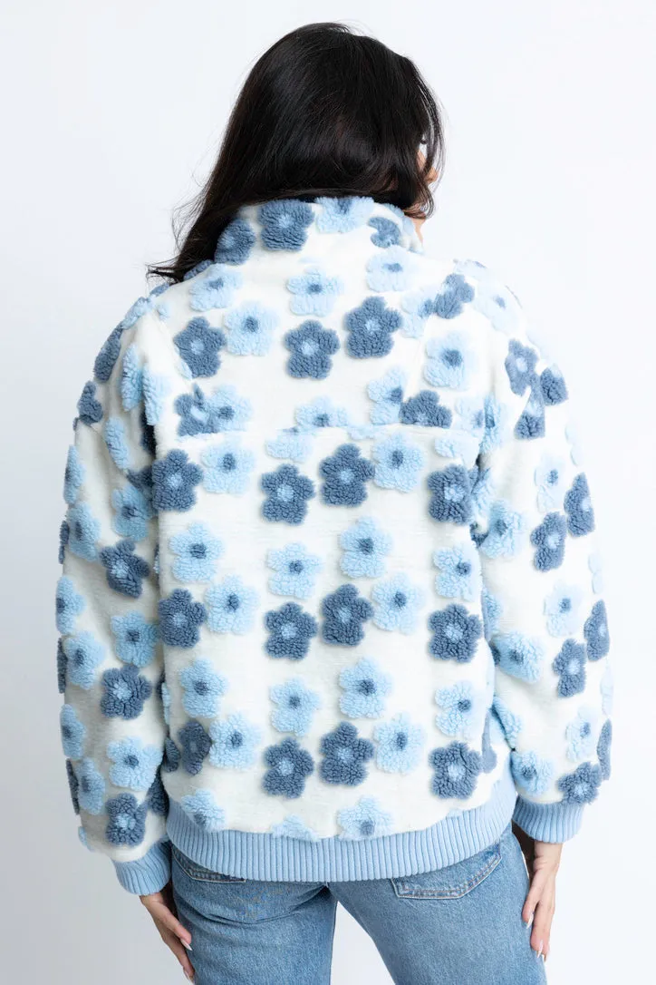 Floral Retro Fleece Pullover