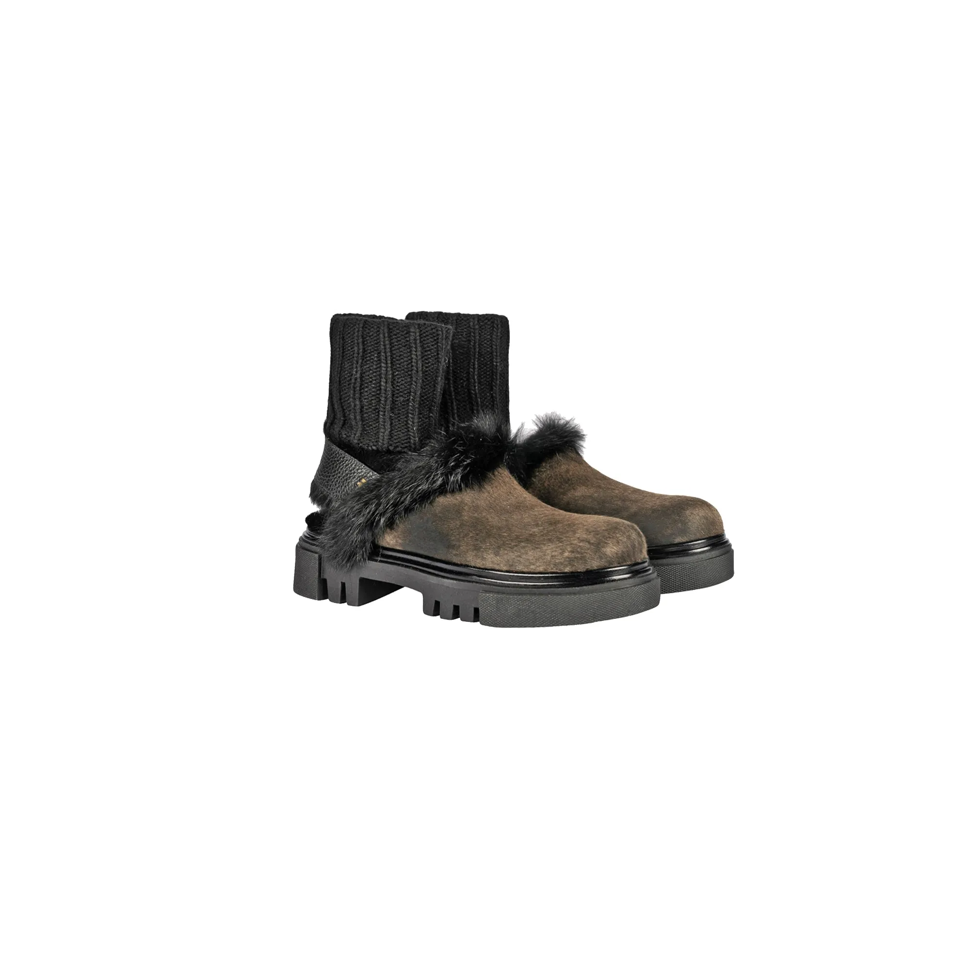 Fur Clogs Pony Sfumato Olive