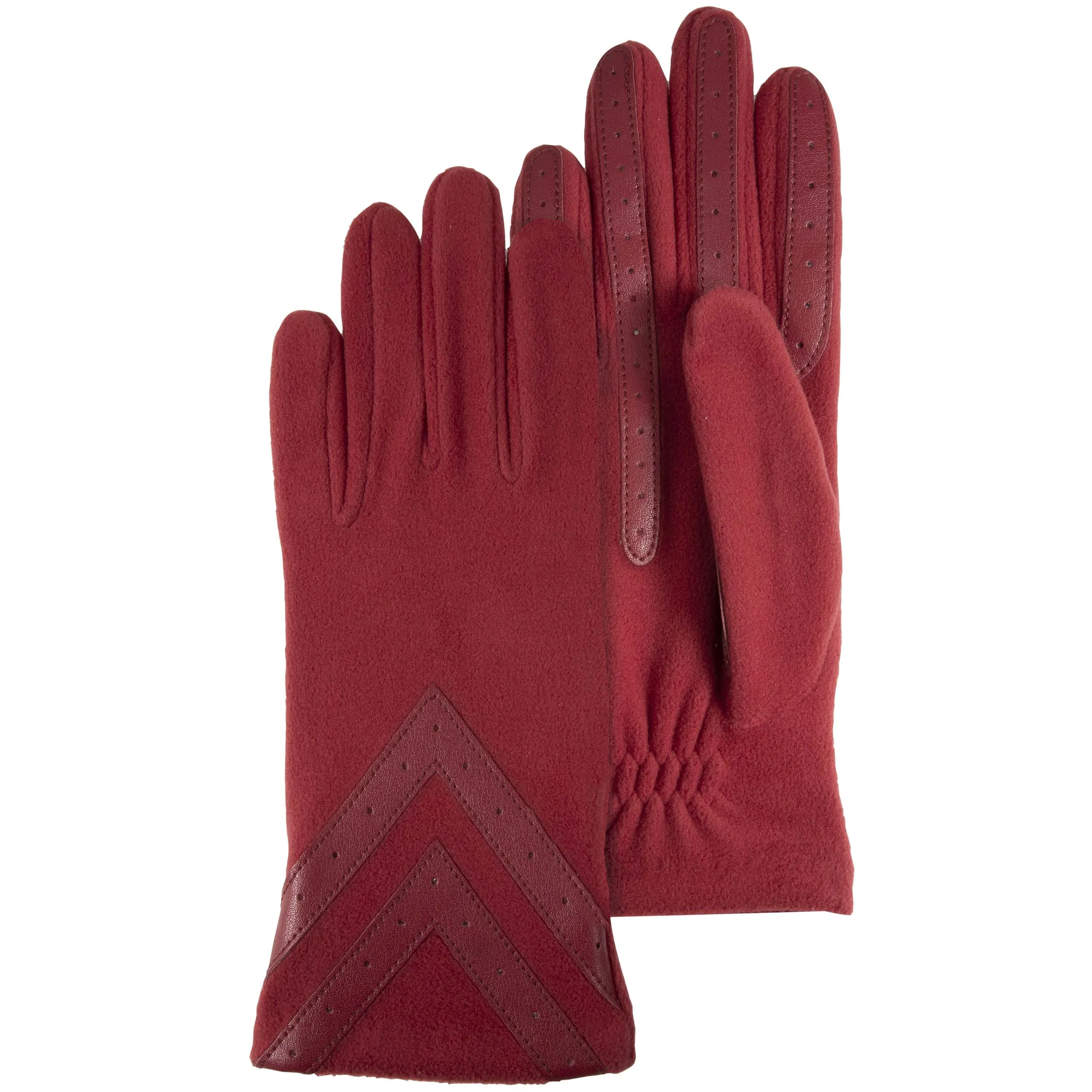 Gants Femme tactiles Polaire Recyclée Rouge