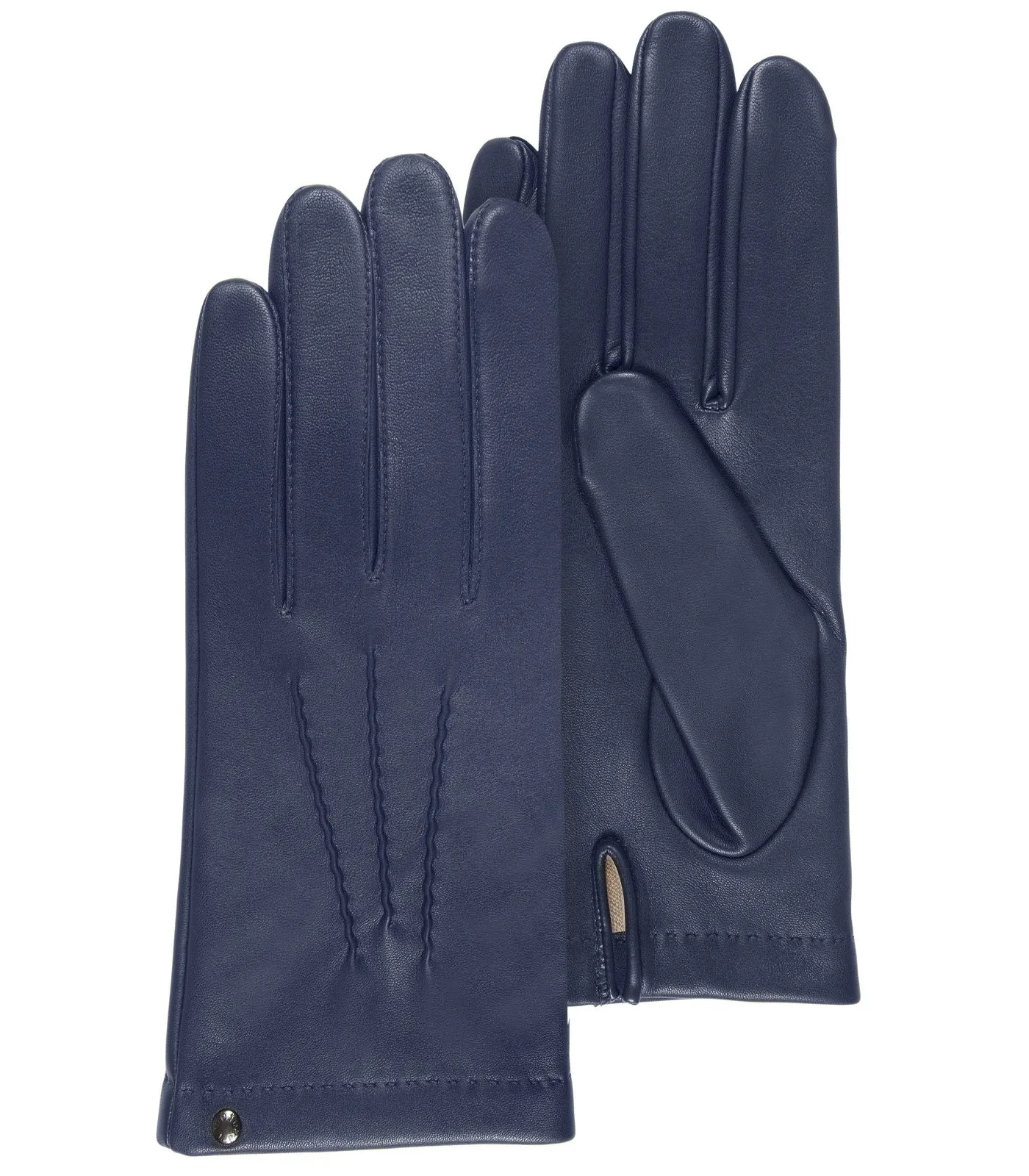 Gants Homme cuir d'agneau et soie Marine