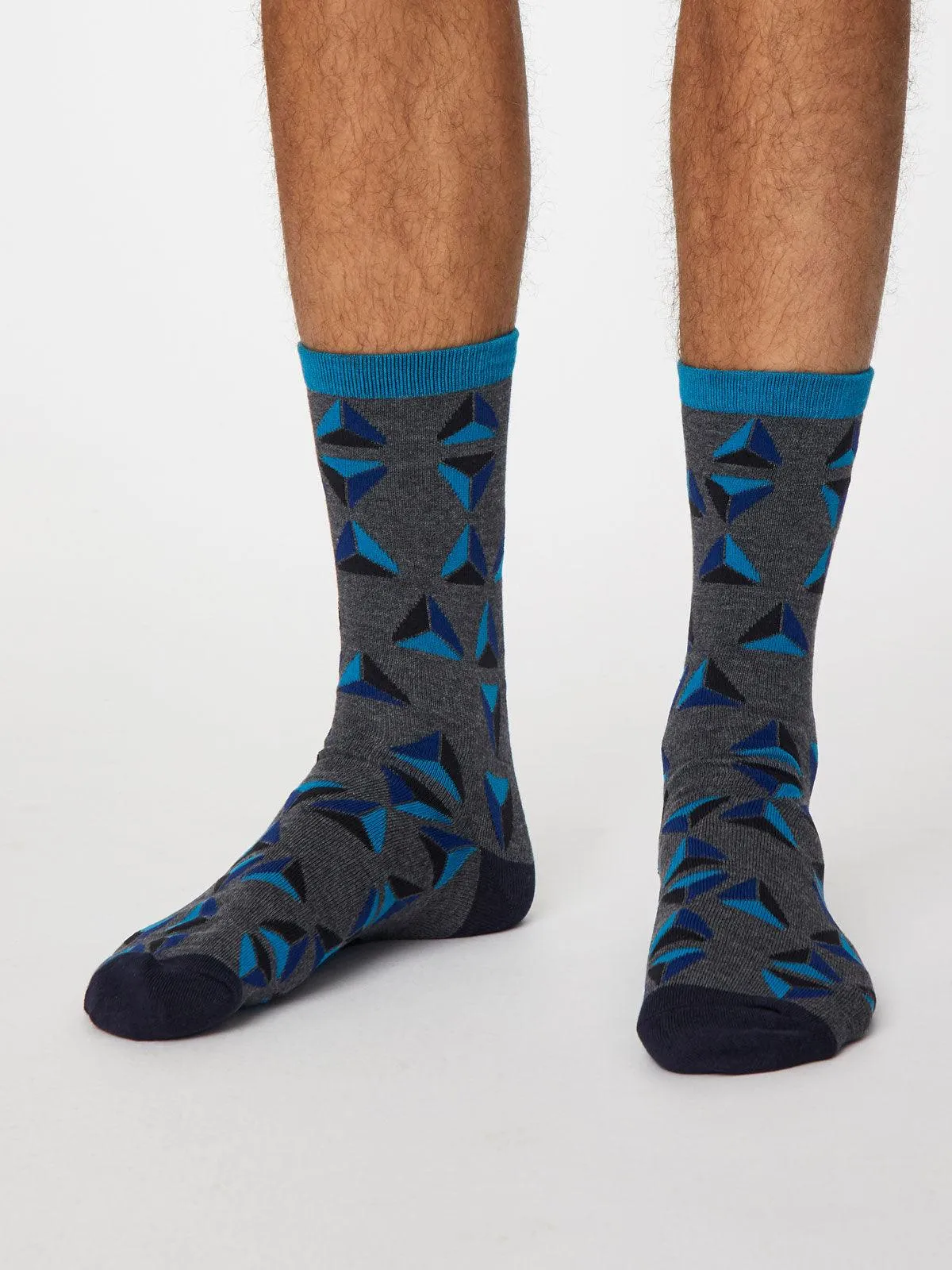 Geometrico Socks - Dark Grey Marle