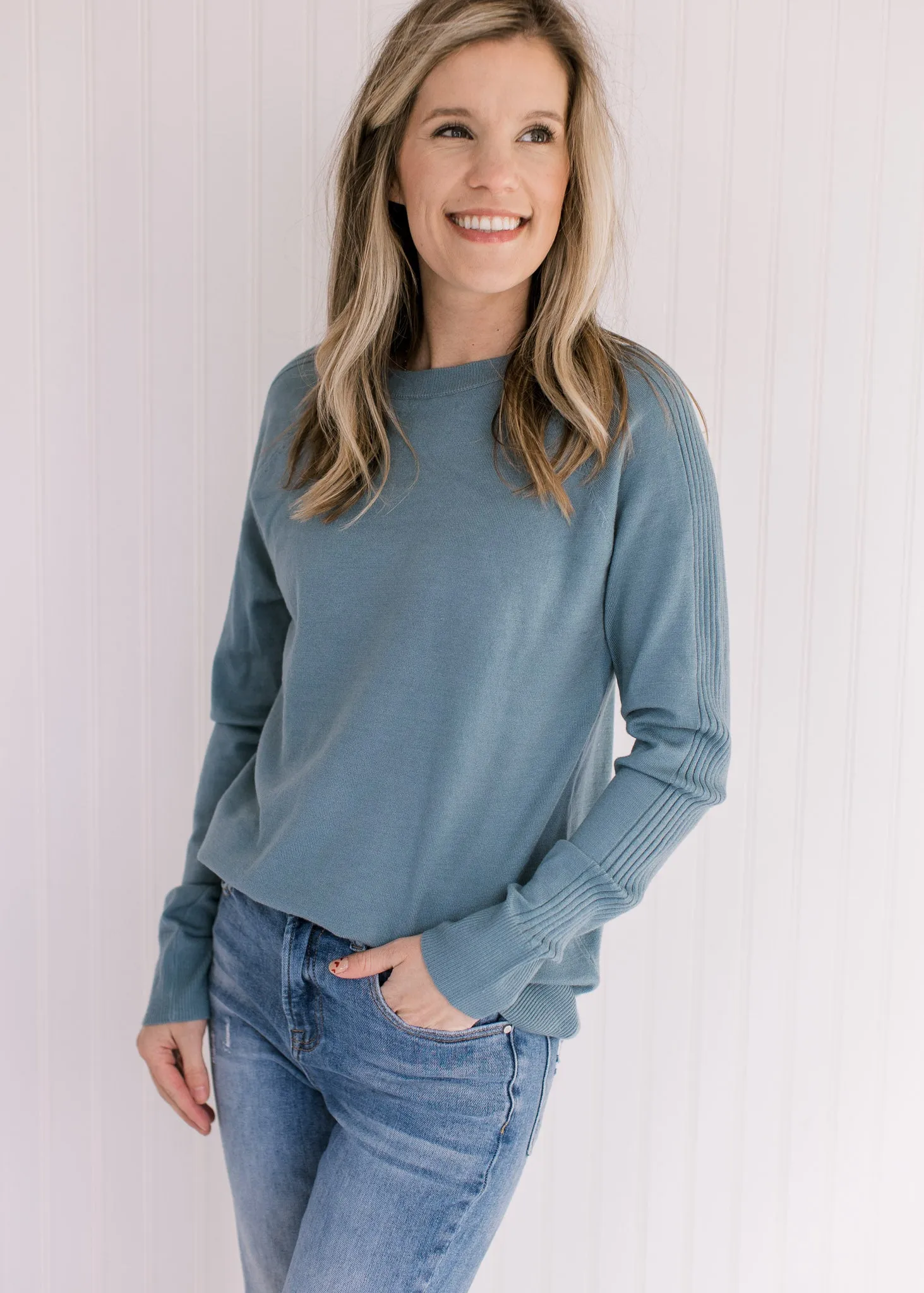 Glacier Blue Crew Neck Sweater