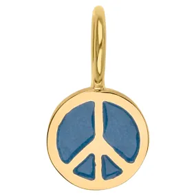 Gold Enamel Peace Sign Charm