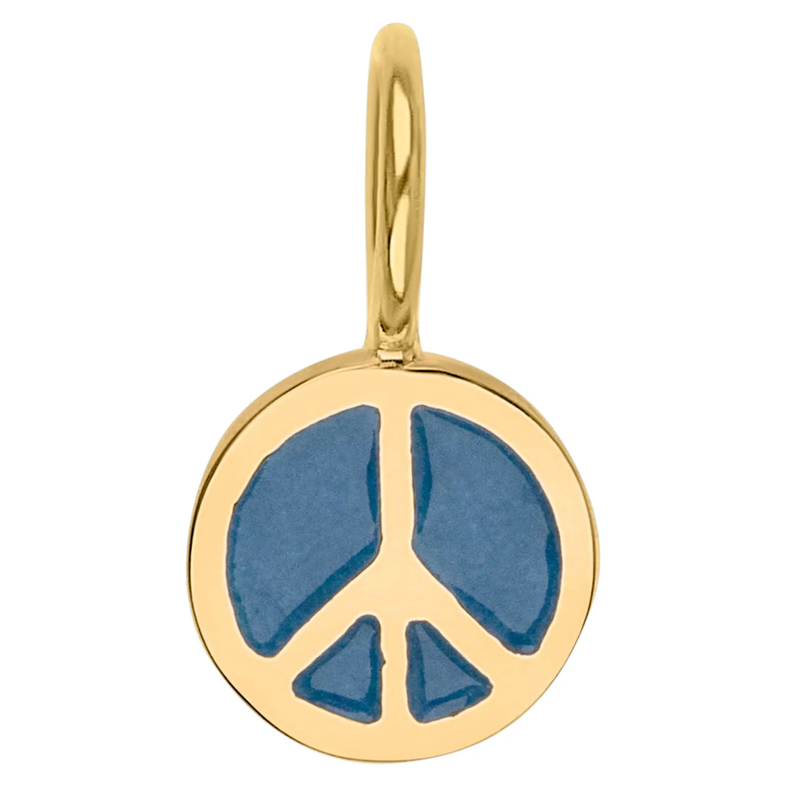 Gold Enamel Peace Sign Charm