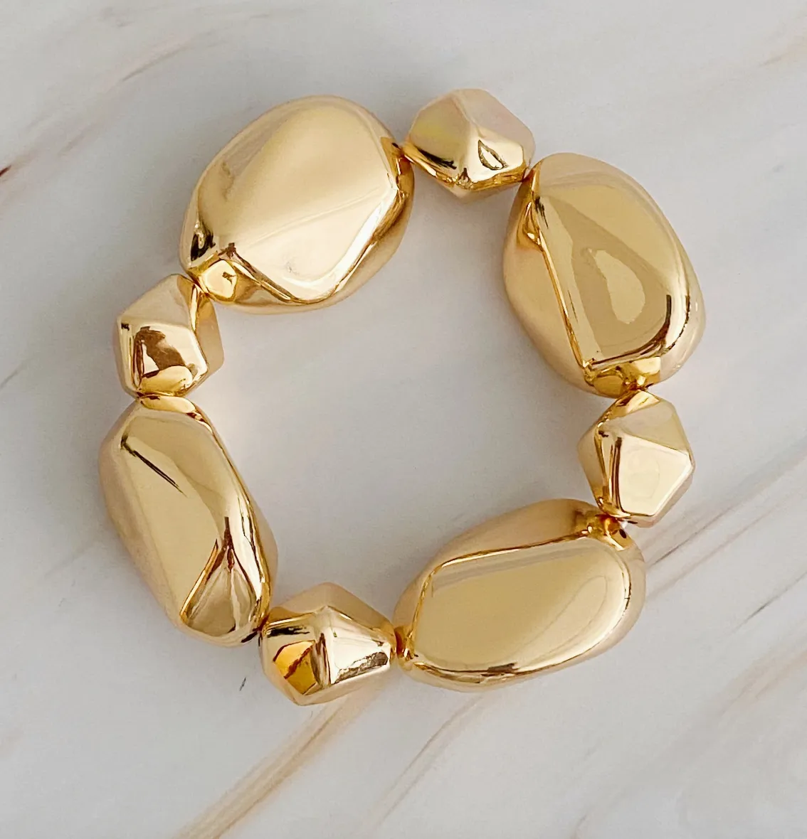 Golden Pebble Stretch Bracelet