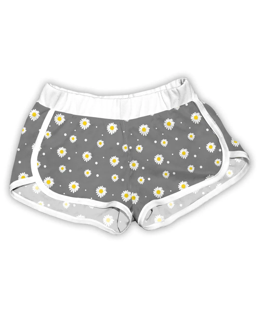 Gray Daisies Shorts