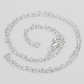 Great Quality 18＂2mm Finish Chain Necklace Chains Bulk For Pendant DIY jewelry Accessory Silver plated 20Pcs