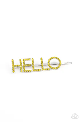 Hello There - Yellow Hair Clip