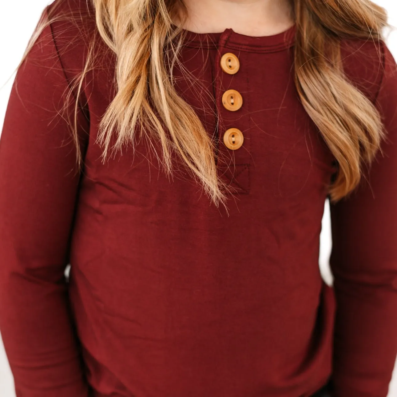 HENLEY LONG SLEEVE- Oxblood