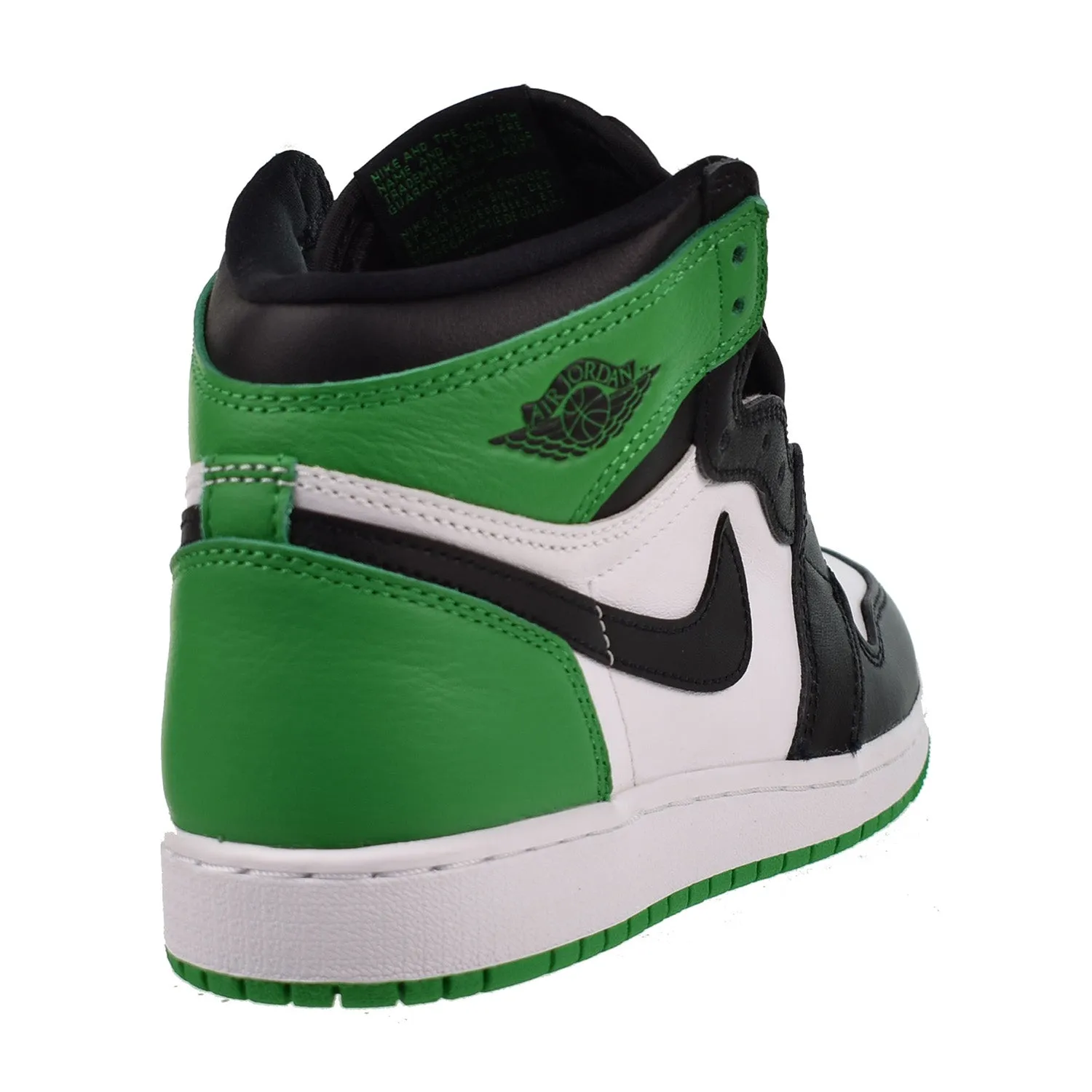 Jordan 1 Retro High OG (GS) Big Kids' Shoes Black-Lucky Green-White