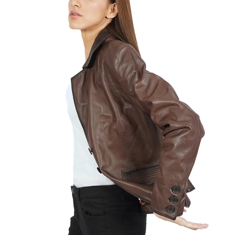 Josie Blazer Brown Leather Jacket