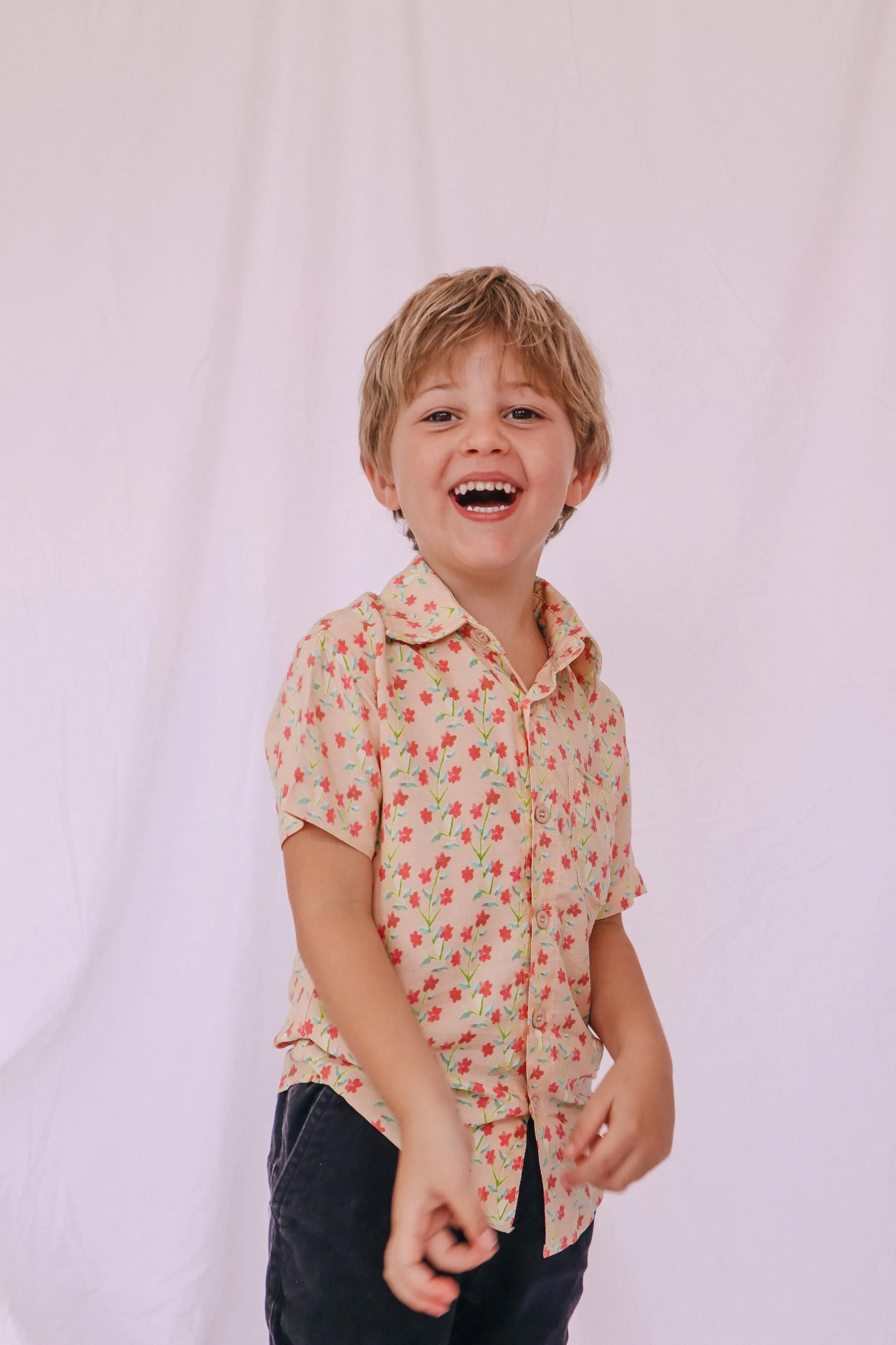 Kid's Button Up Shirt - Forget Me Not