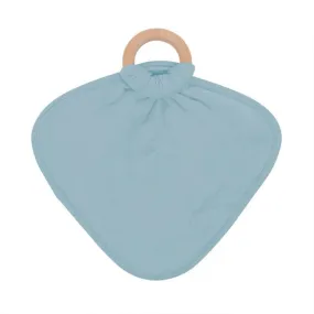 Kyte Baby Lovey with Removable Wooden Teething Ring in Dusty Blue