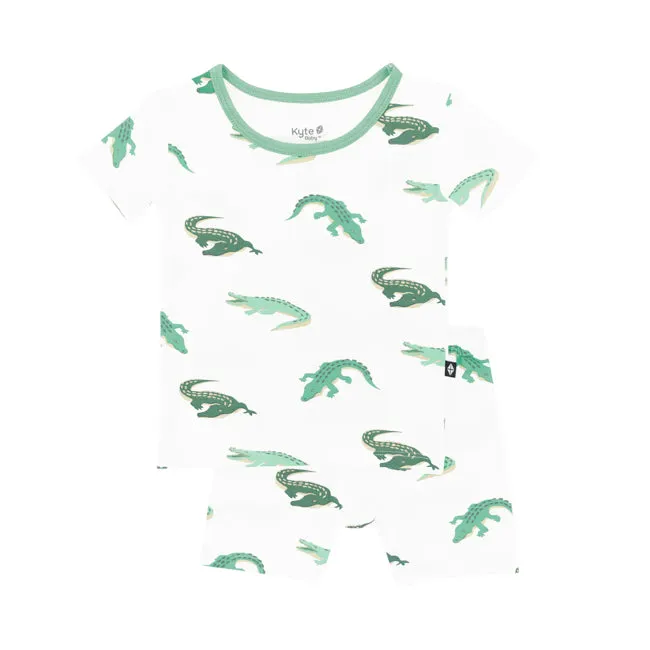 Kyte Baby Short Sleeve Toddler Pajama Set in Crocodile