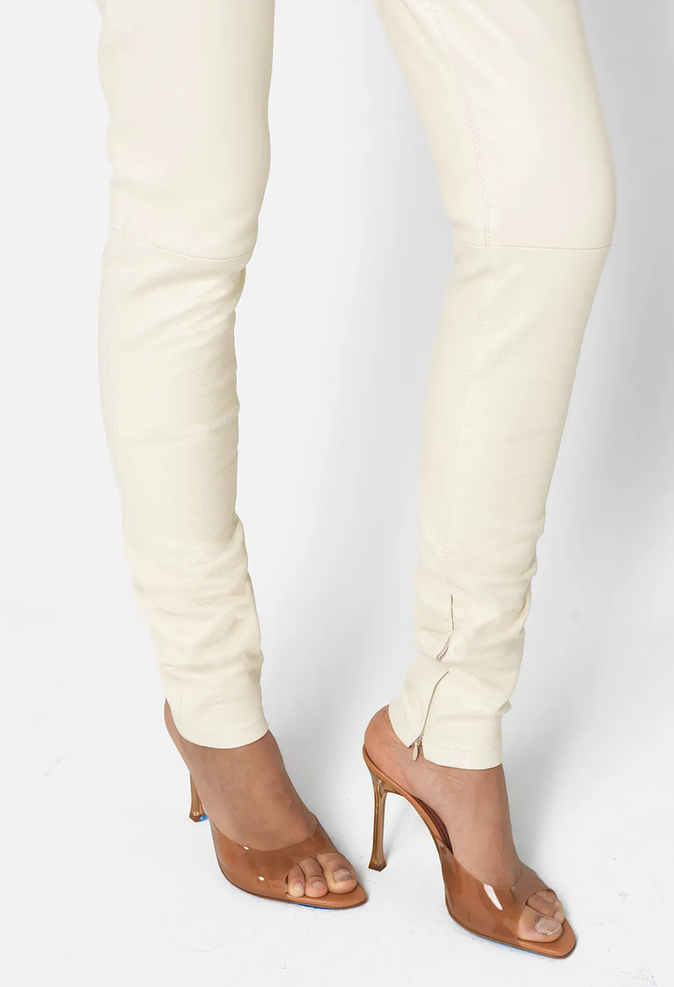 Leather Ryder Hi Rise Skinny / Salt