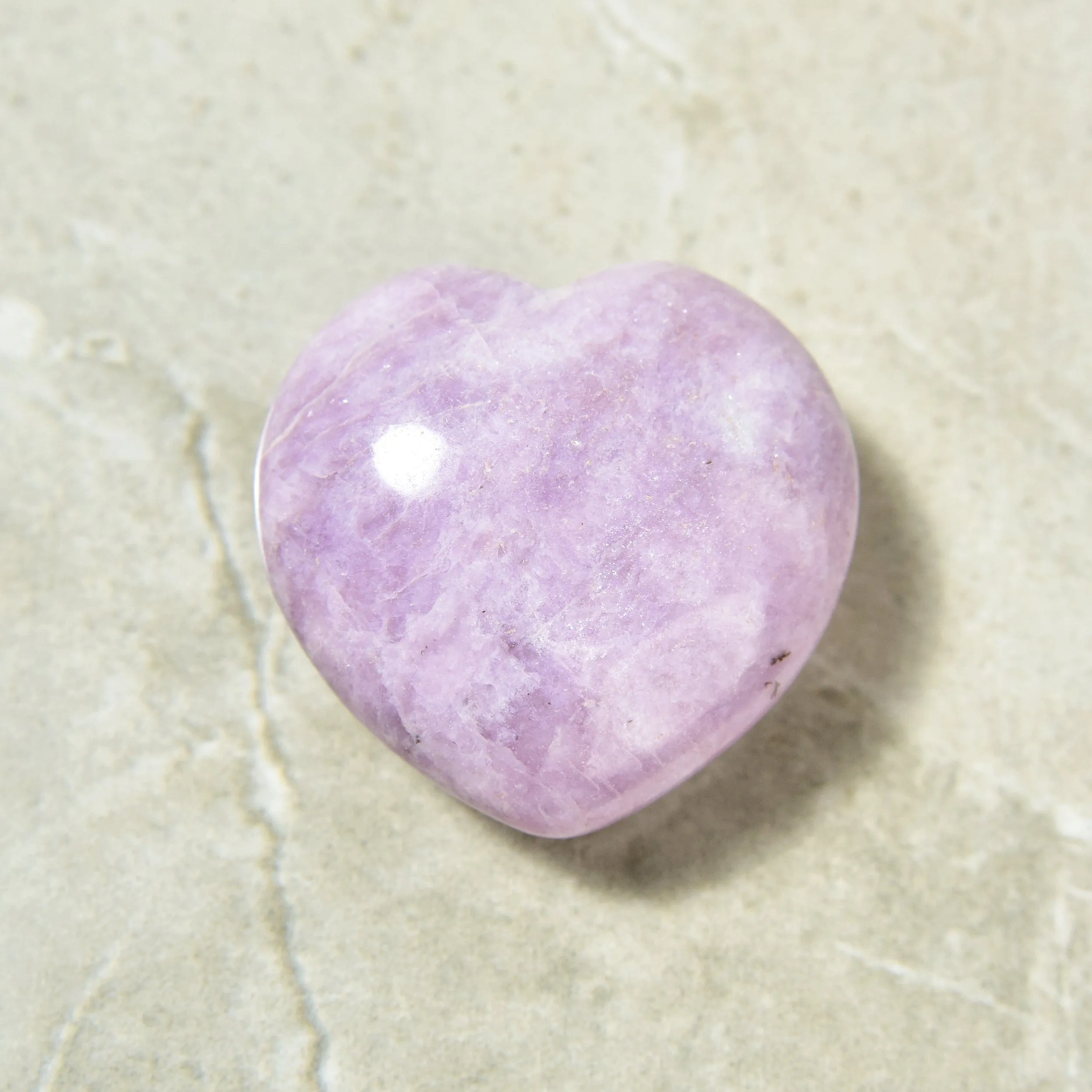 Lepidolite Heart Carving