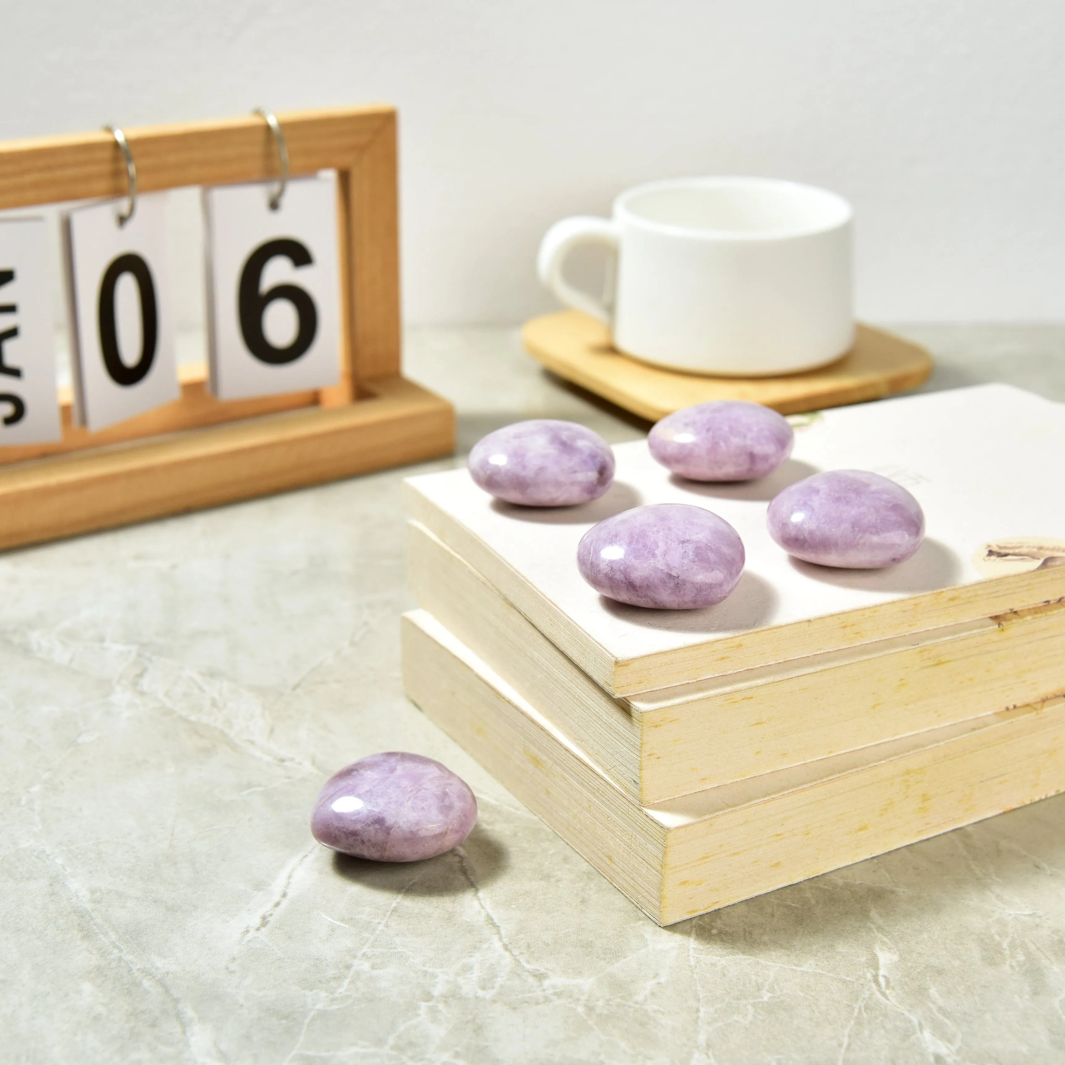 Lepidolite Heart Carving