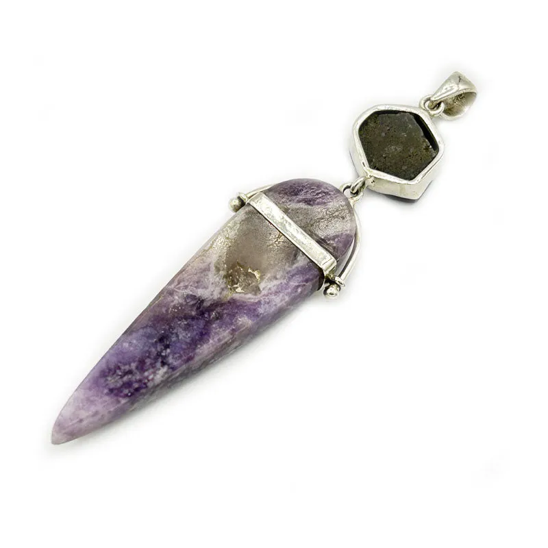 Lepidolite Sapphire Gemstone Pendant