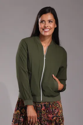 Lined Georgette Jacket | OLIVE | 8531ZZ