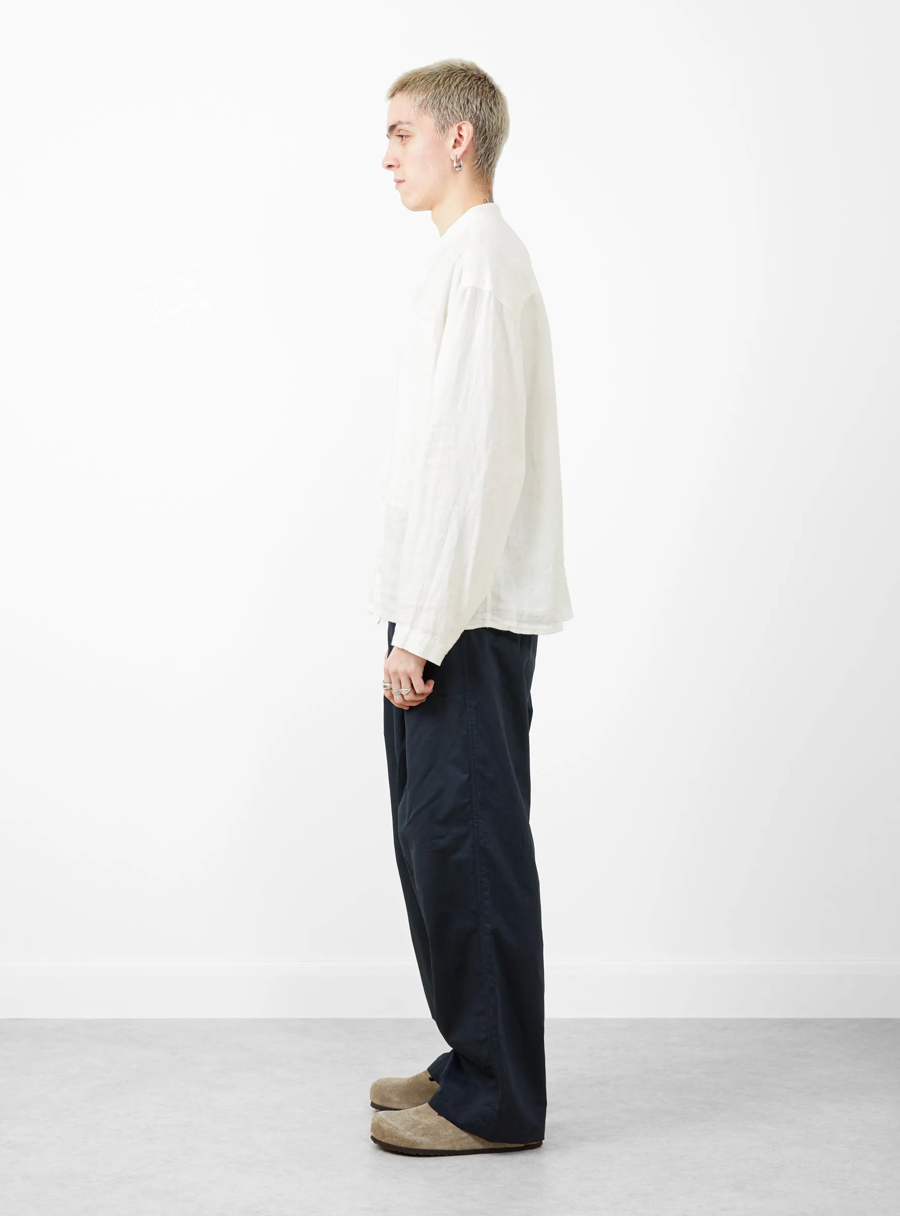 Linen Mixed Baker Pants Navy