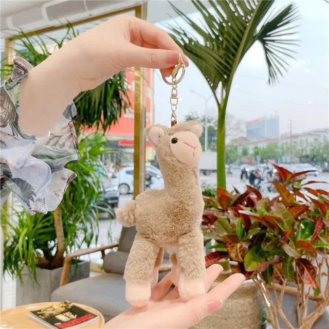 Lovely Alpaca Plush Toy Japanese Alpaca Soft Stuffed Cute Sheep Llama Animal Dolls keychain Doll