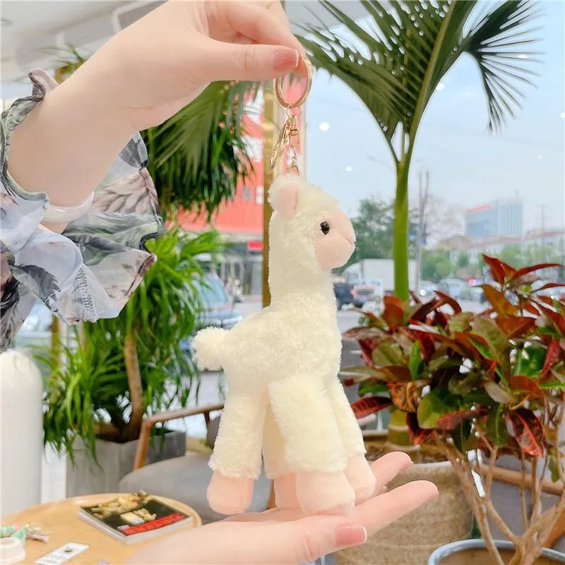 Lovely Alpaca Plush Toy Japanese Alpaca Soft Stuffed Cute Sheep Llama Animal Dolls keychain Doll