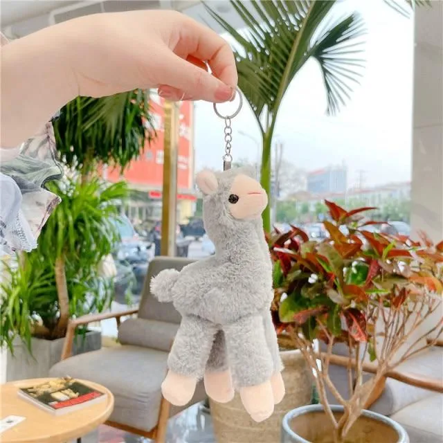 Lovely Alpaca Plush Toy Japanese Alpaca Soft Stuffed Cute Sheep Llama Animal Dolls keychain Doll