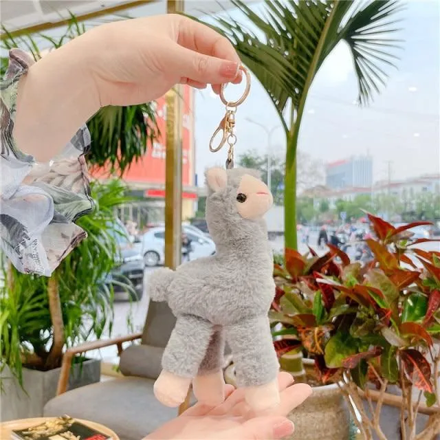 Lovely Alpaca Plush Toy Japanese Alpaca Soft Stuffed Cute Sheep Llama Animal Dolls keychain Doll