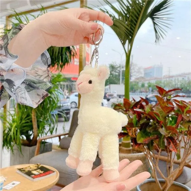 Lovely Alpaca Plush Toy Japanese Alpaca Soft Stuffed Cute Sheep Llama Animal Dolls keychain Doll