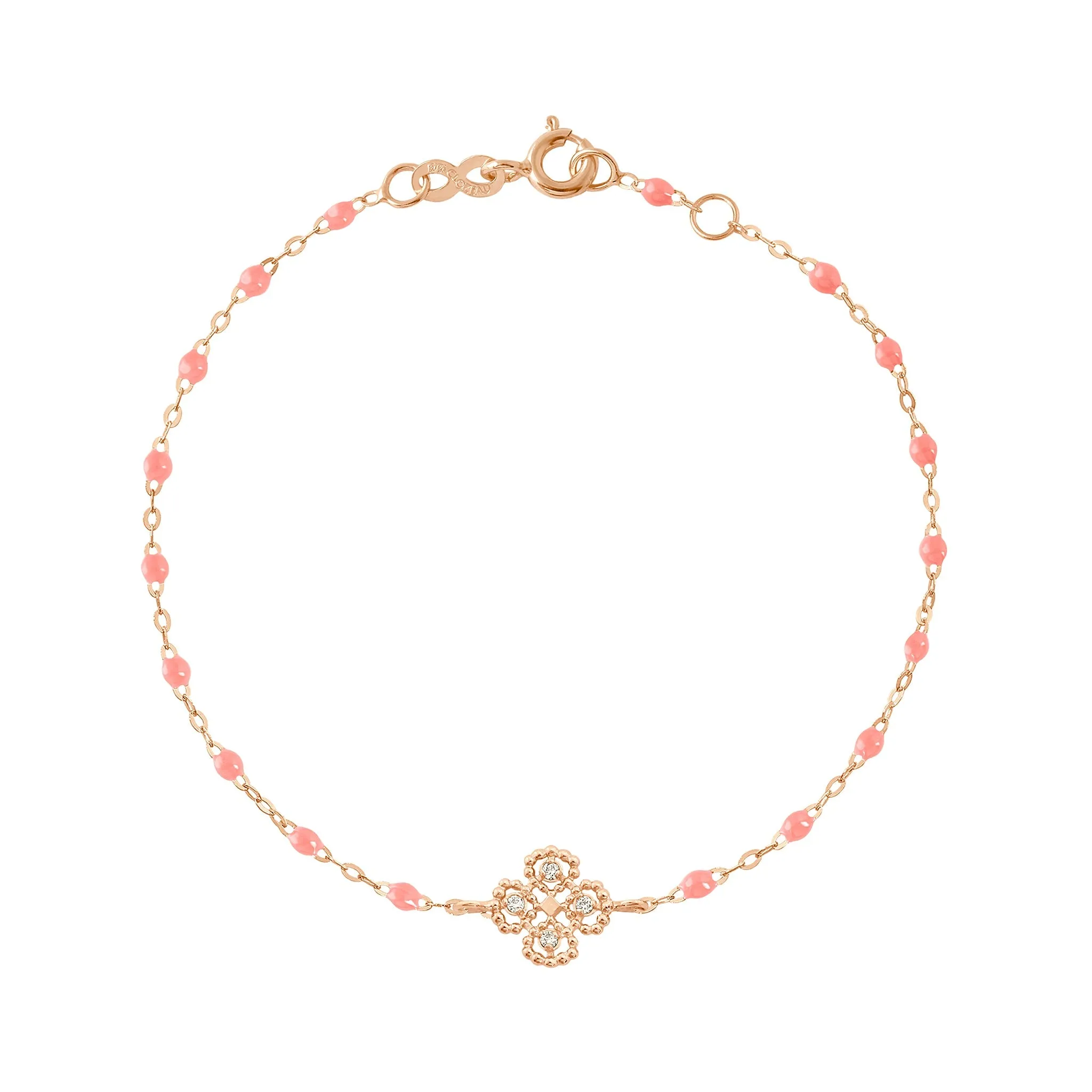 Lucky Clover Classic Gigi Fuchsia diamond Bracelet, Rose Gold, 6.7"