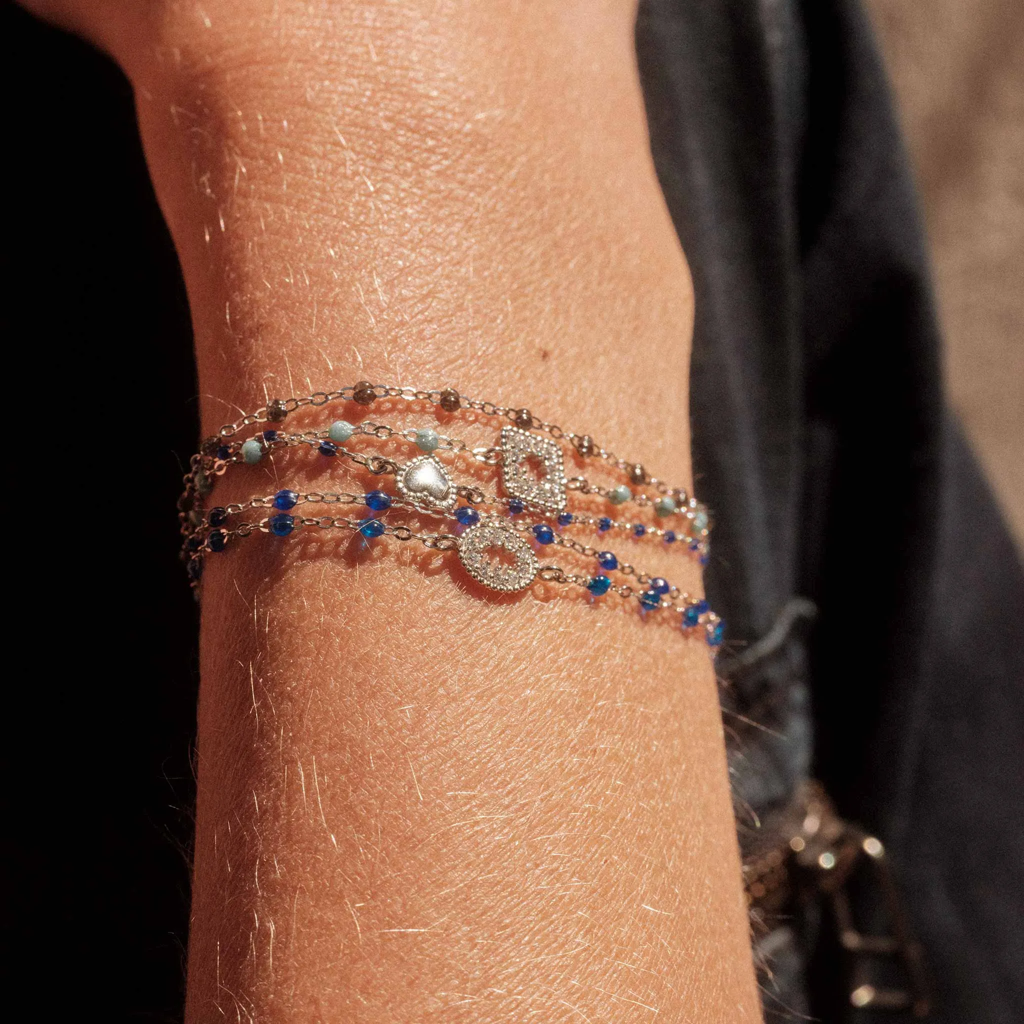 Lucky Heart Mini Gigi Lapis bracelet, White Gold, 6.7"