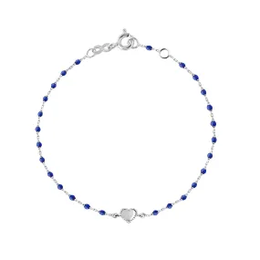 Lucky Heart Mini Gigi Lapis bracelet, White Gold, 6.7"