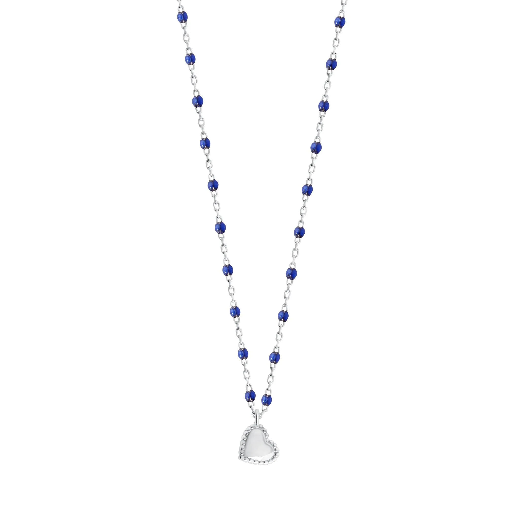 Lucky Heart Mini Gigi Lapis necklace, White Gold, 15.7"