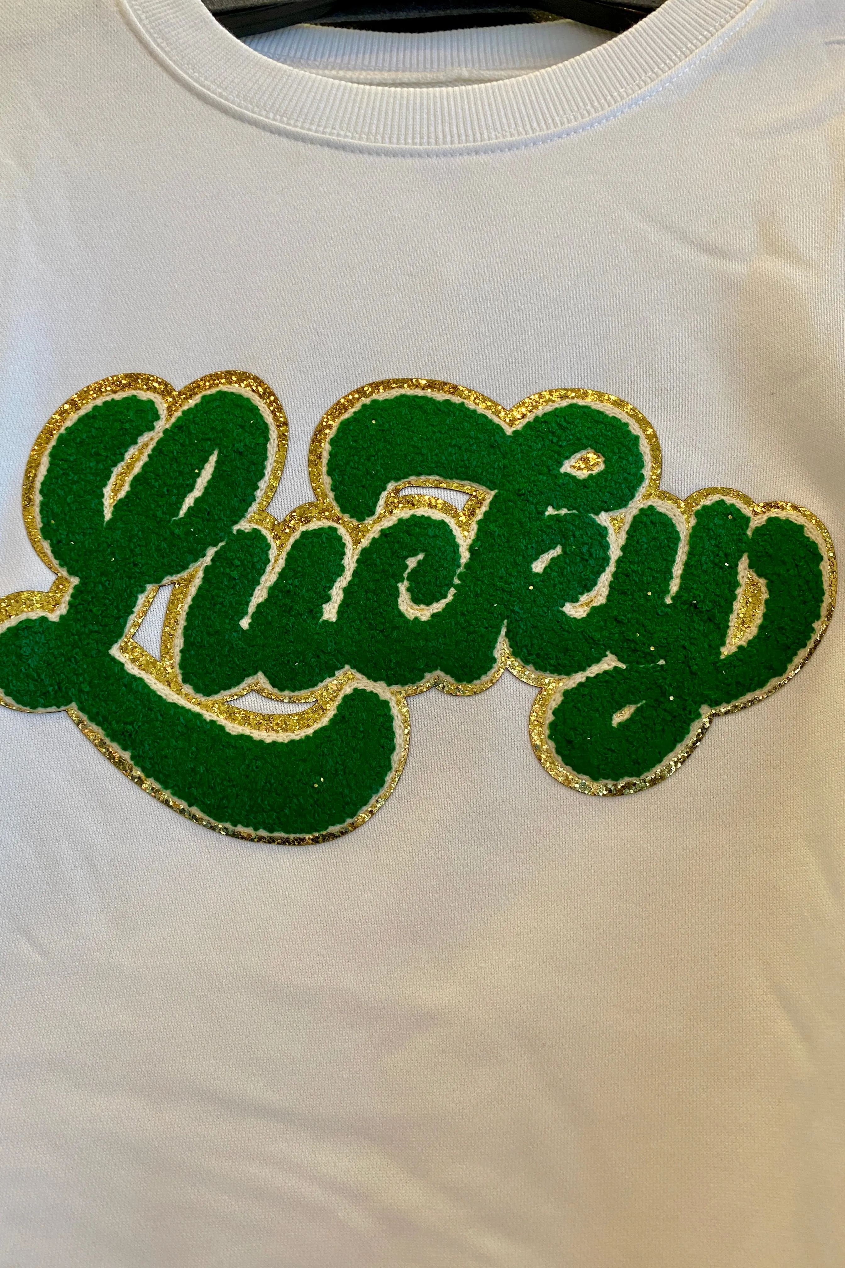 Lucky Patch Sweatshirt White- FINAL SALE