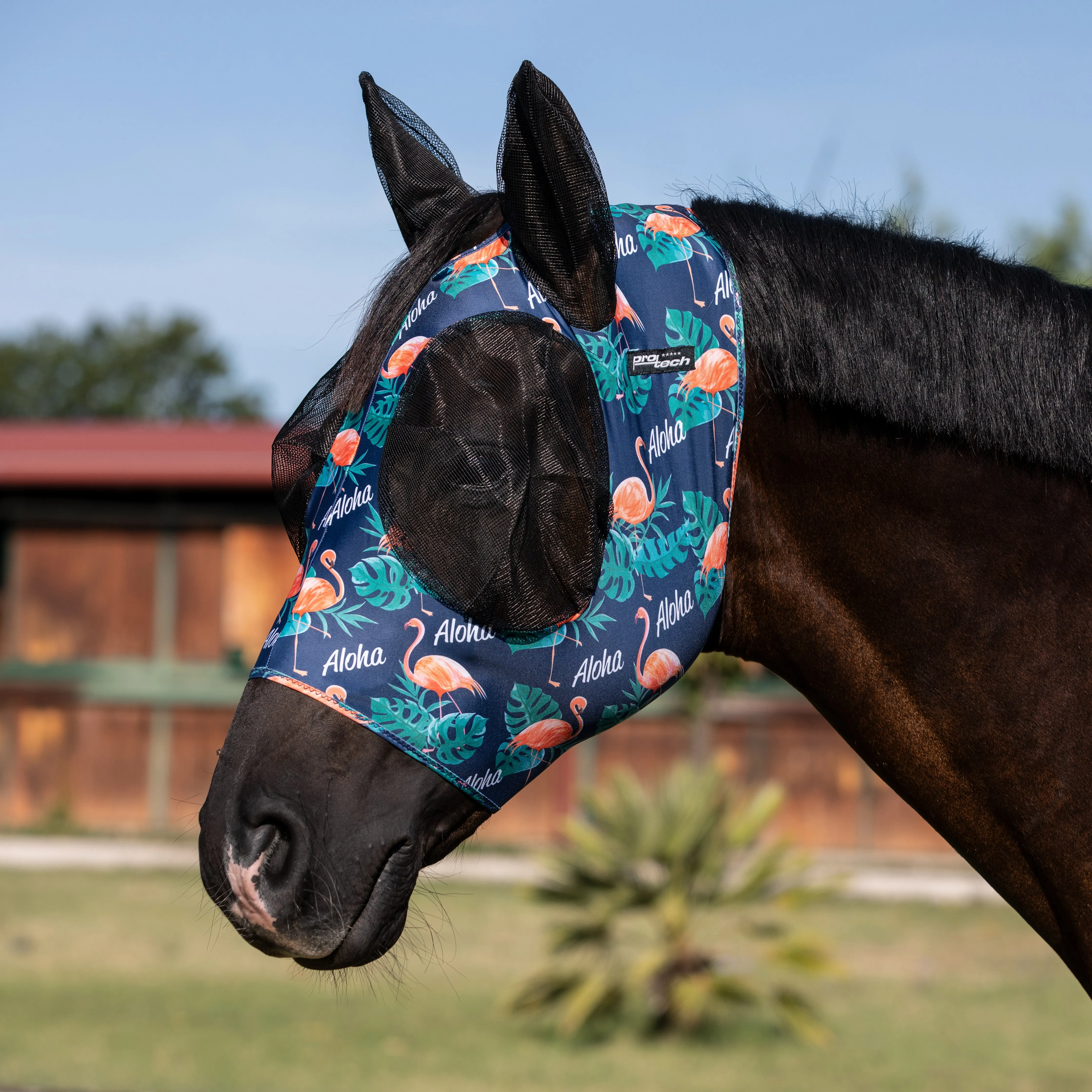 Lycra Anti-Fly Mask with Ear Cover Net