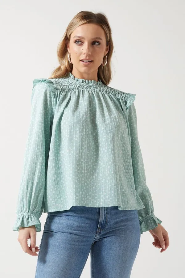 Marc Angelo Ruffle Shoulder Top