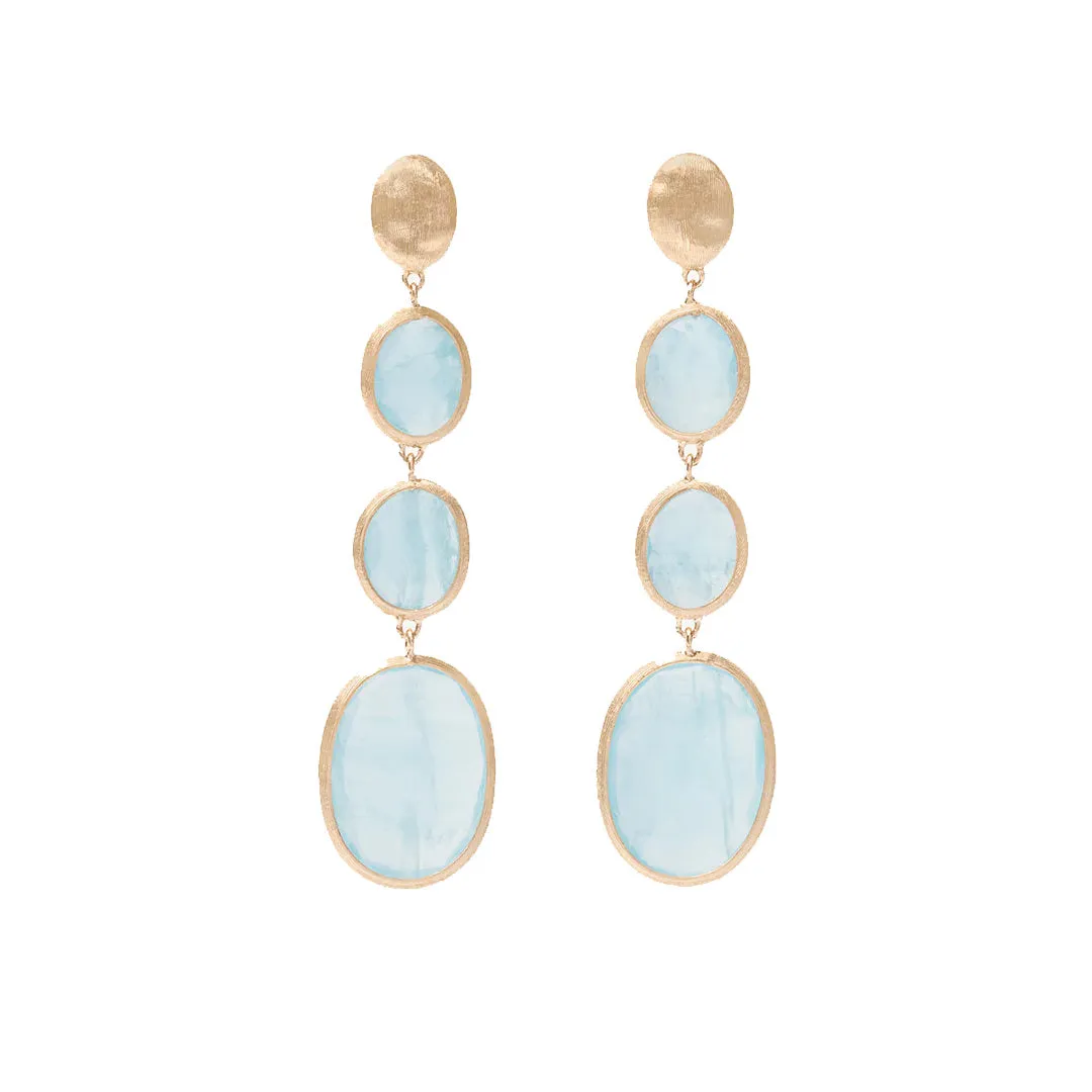 Marco Bicego Siviglia 18K Yellow Gold Aquamarine Statement Earrings