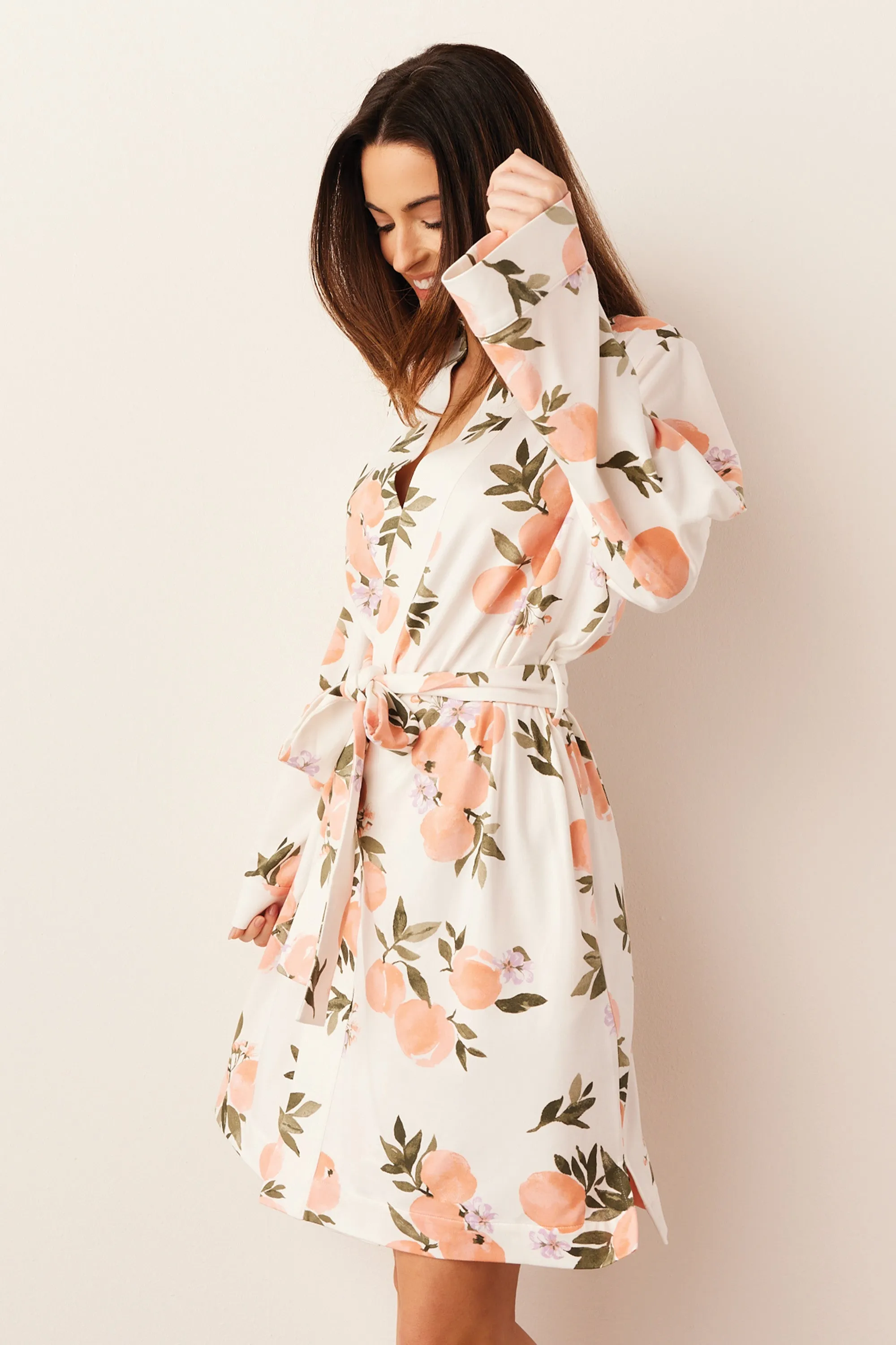 Meadow Classic Short Robe | Peaches & Cream