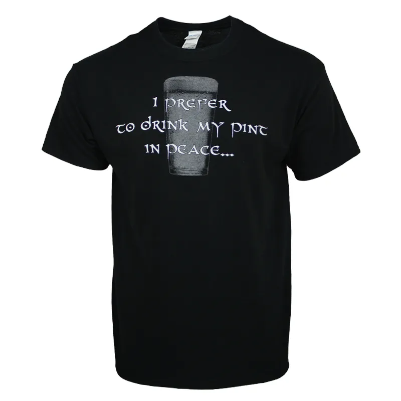 Men's Black Peace Pint T-Shirt