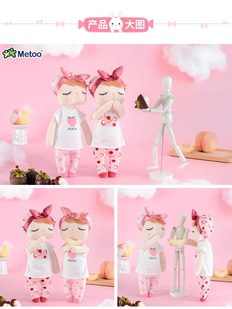 Metoo Dolls Toys For Girls Baby Beautiful Fruit Angela Cute Rabbit Soft Plush Stuffed Animals For Kids Infant