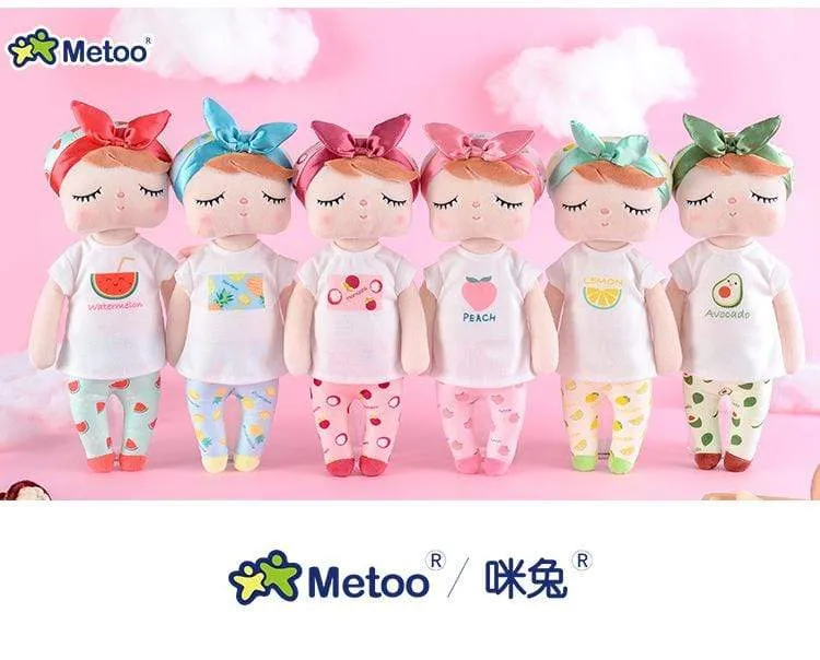 Metoo Dolls Toys For Girls Baby Beautiful Fruit Angela Cute Rabbit Soft Plush Stuffed Animals For Kids Infant