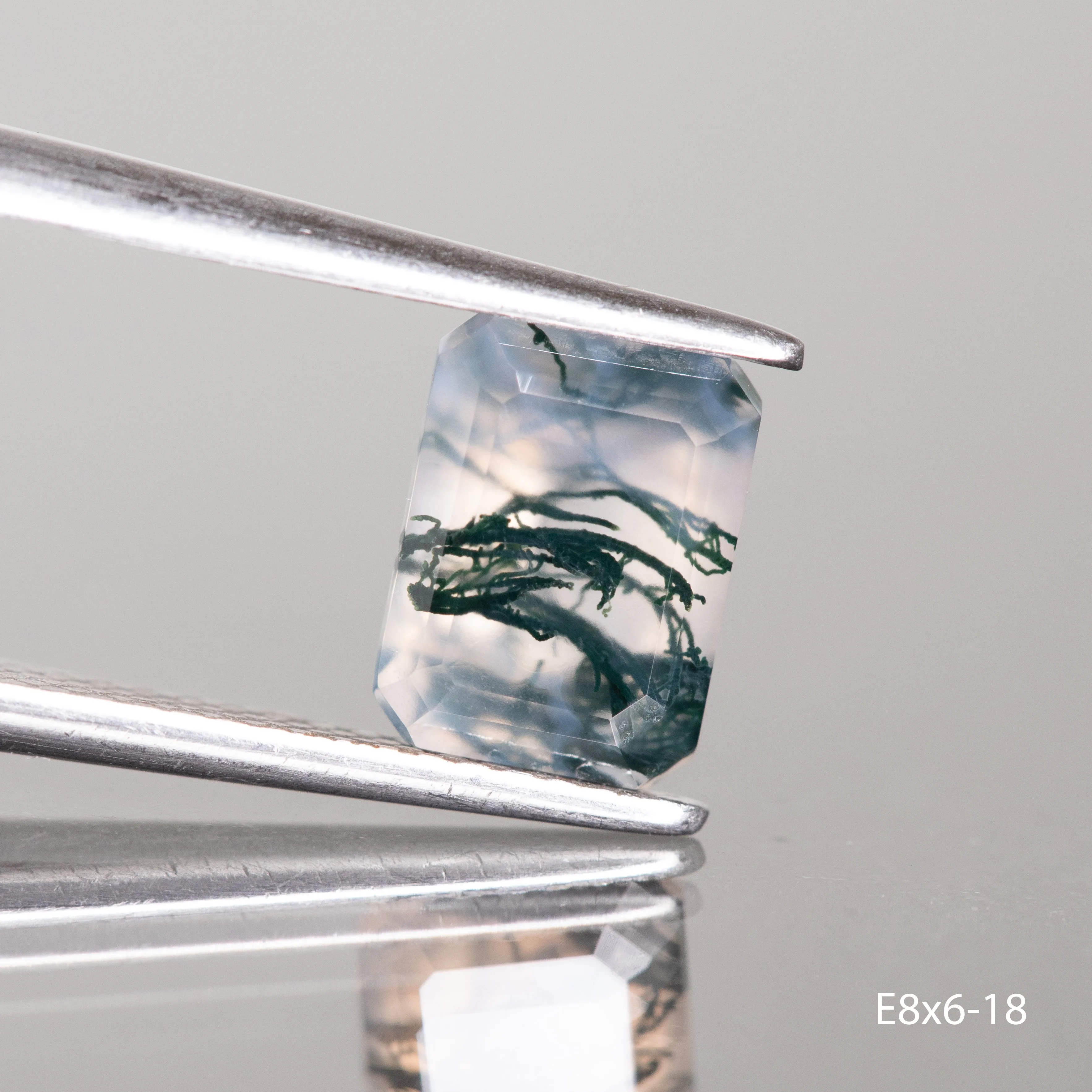 Moss agate |   octagon cut, 8x6 mm - choose yours