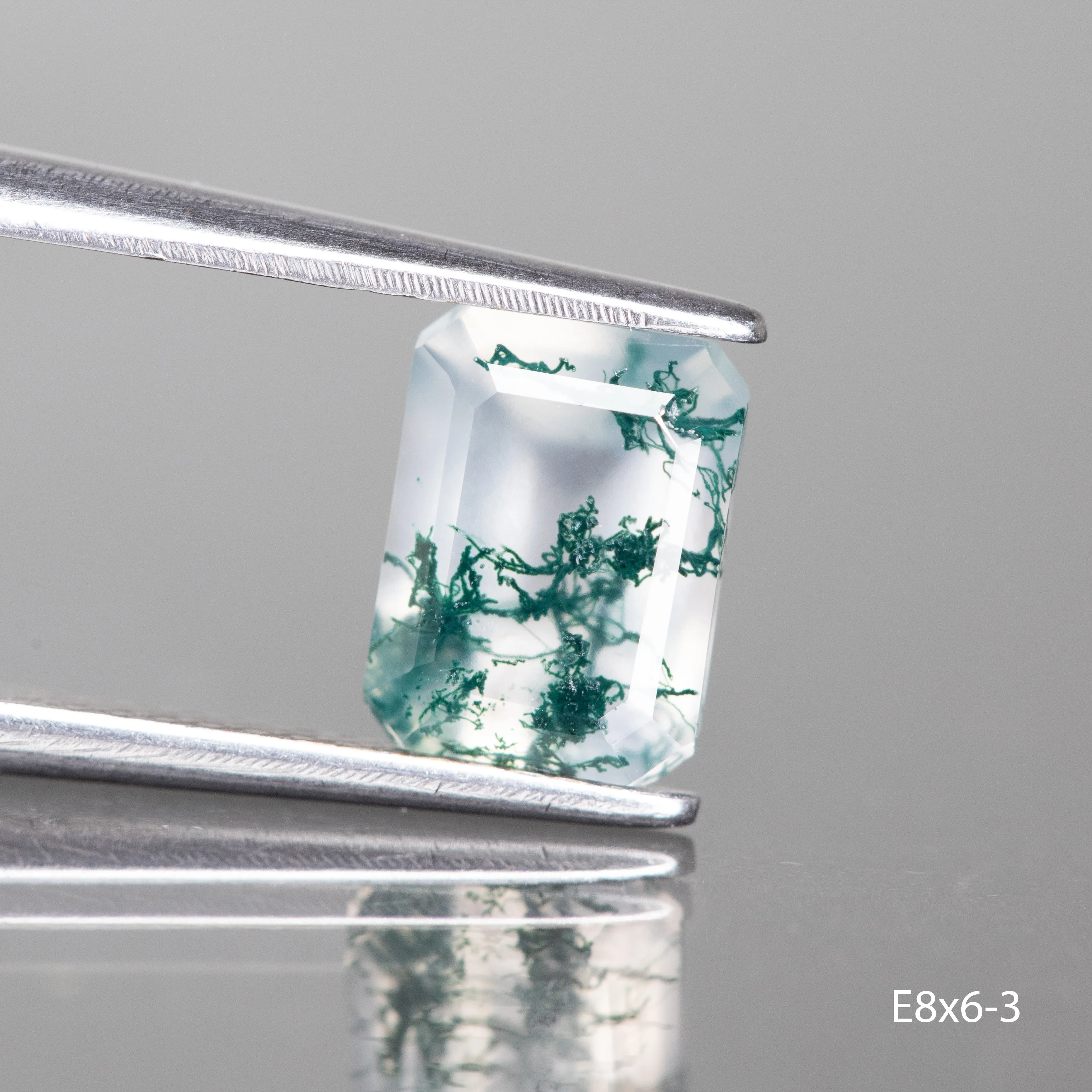 Moss agate |   octagon cut, 8x6 mm - choose yours