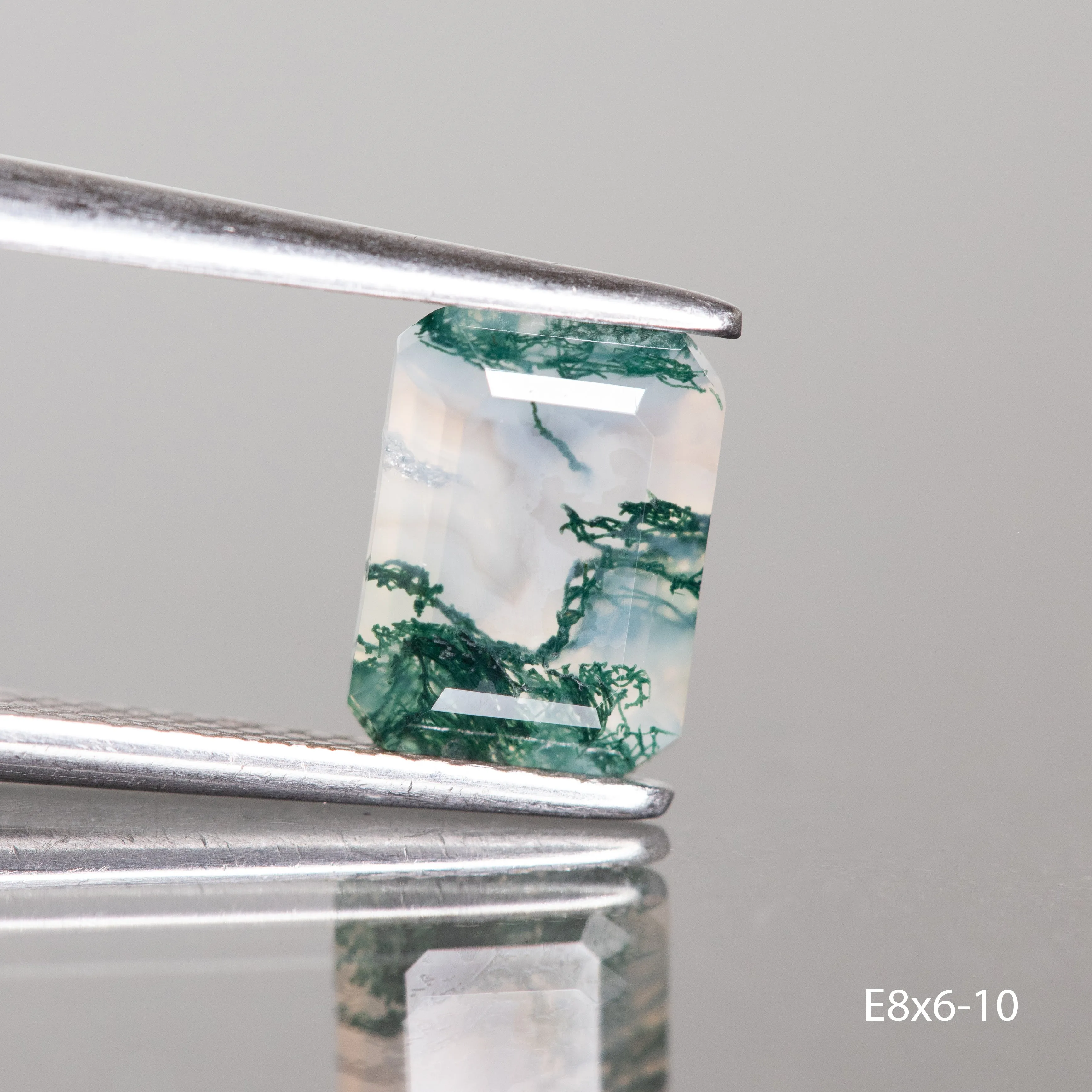 Moss agate |   octagon cut, 8x6 mm - choose yours