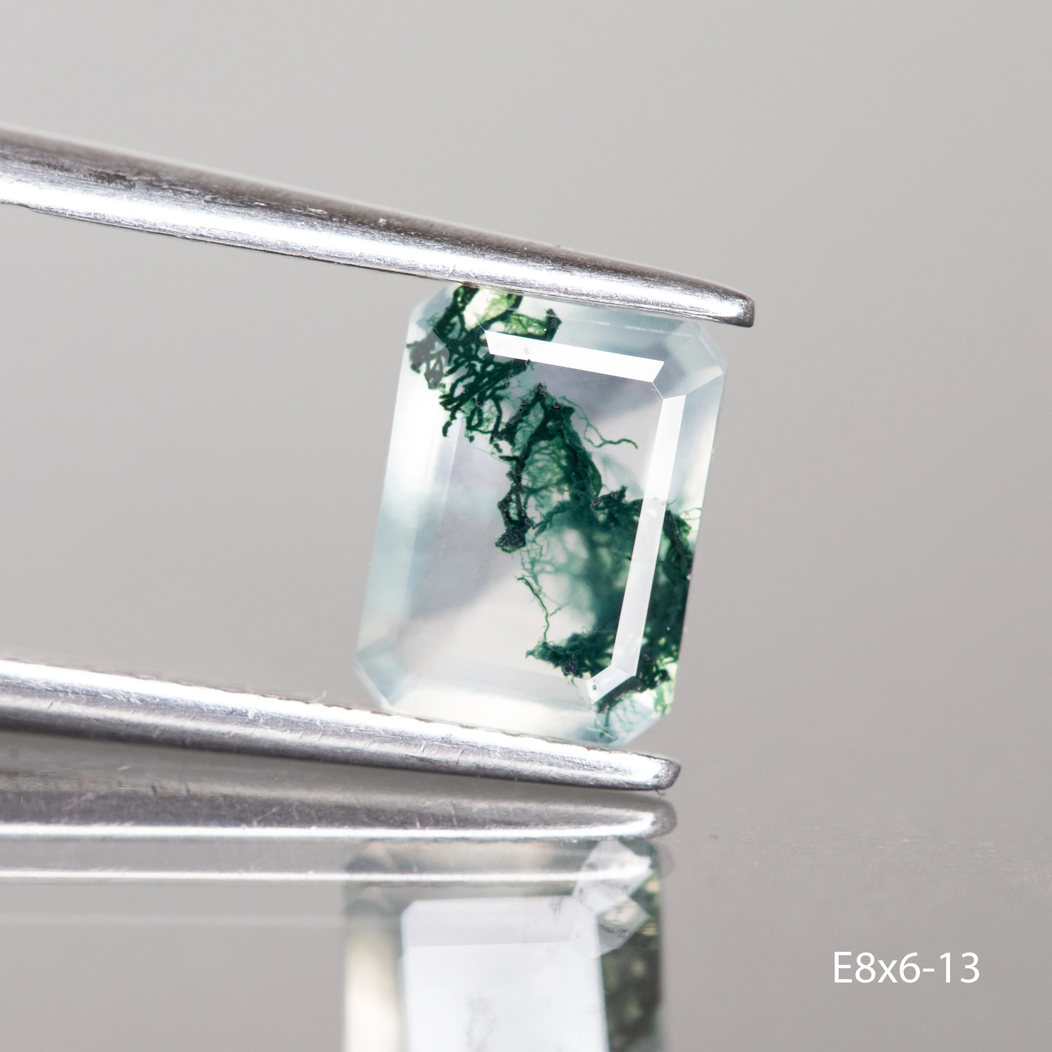 Moss agate |   octagon cut, 8x6 mm - choose yours