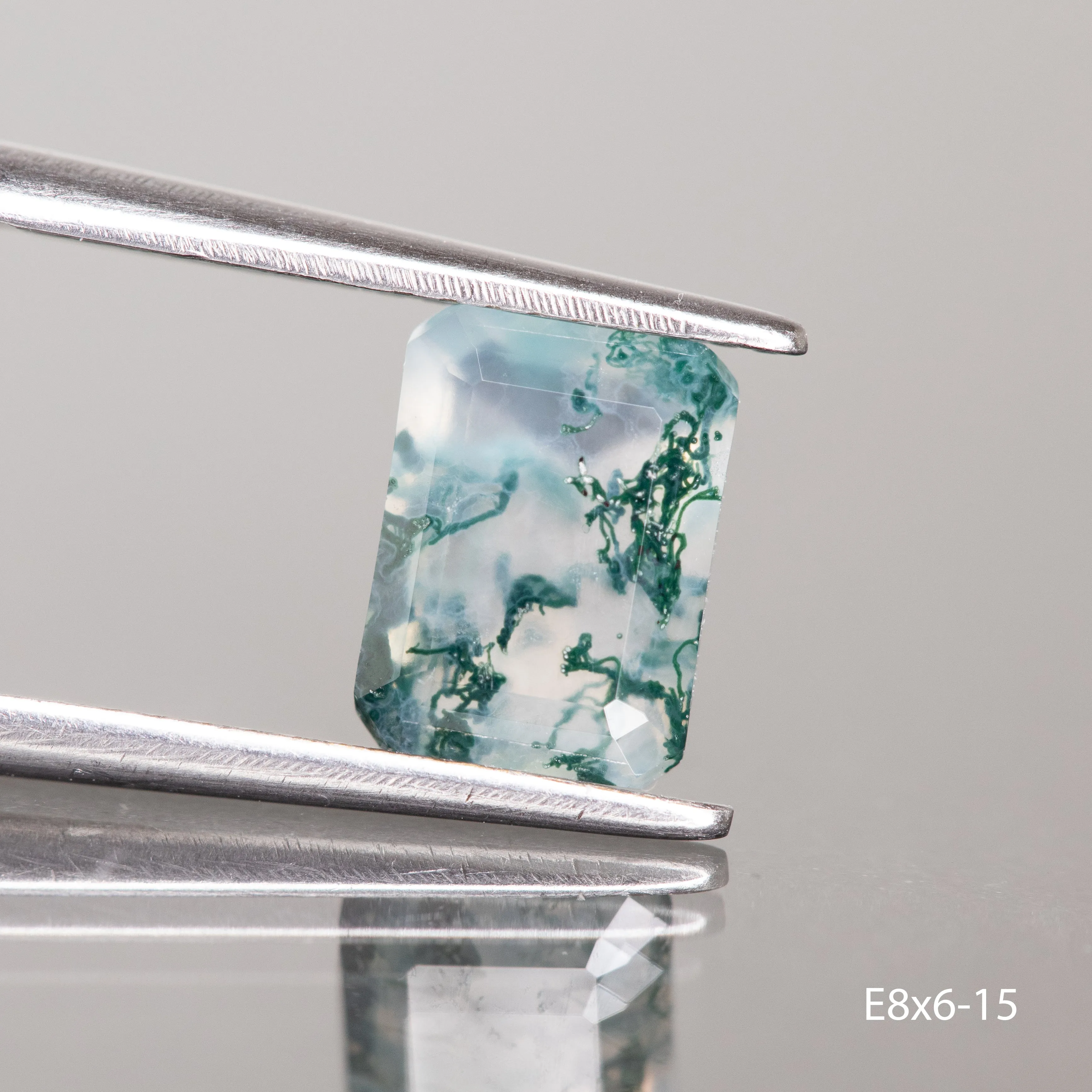 Moss agate |   octagon cut, 8x6 mm - choose yours