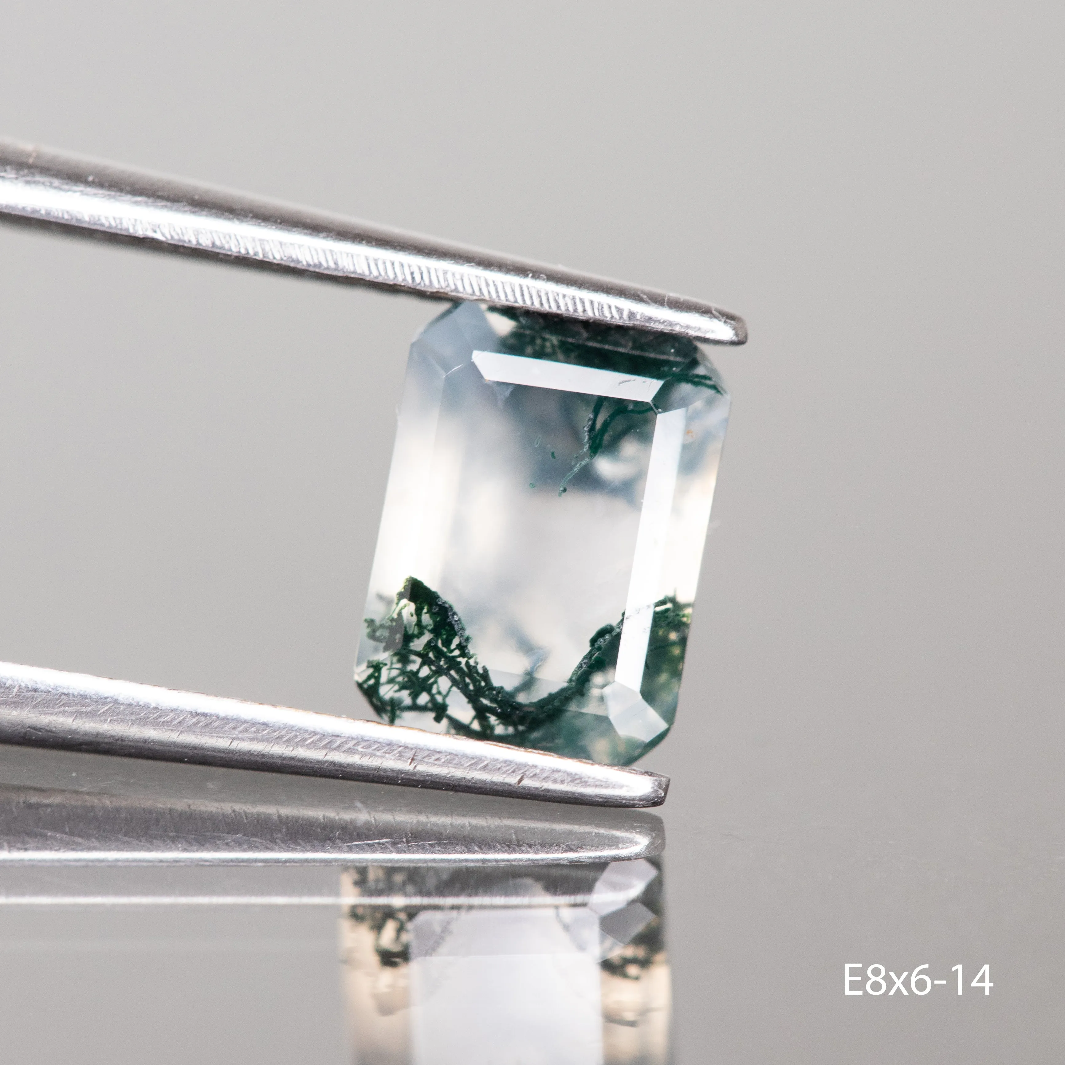 Moss agate |   octagon cut, 8x6 mm - choose yours