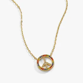 Multicolor Peace Adjustable Necklace